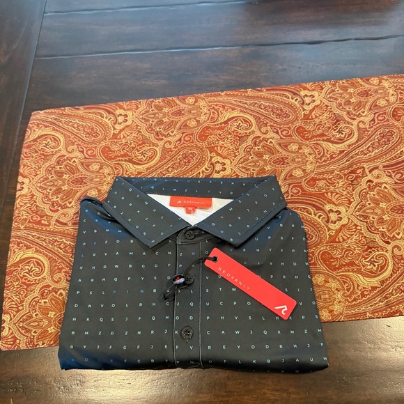 Redvanly Men’s XL The Times Tuxedo Black Performance Polo MSRP $110
